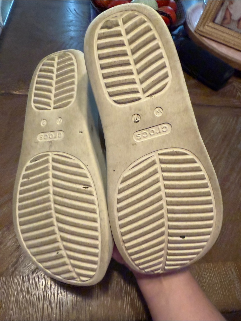 CROCS Women’s Glitter Slide Sandals in Gold/ Cream - Picture 6 of 8